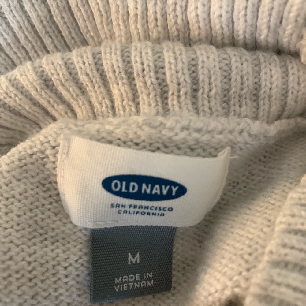 Cream Turtleneck Sweater- Medium - Picture 2 of 3